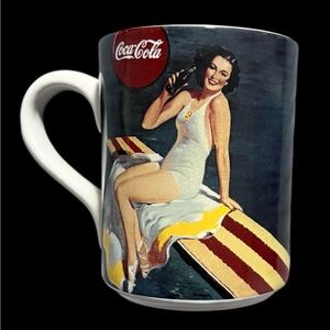 Vintage 1997 Coca-Cola Gibson Pin Up Girl Coffee Mug Coke Brand Collectible Cup